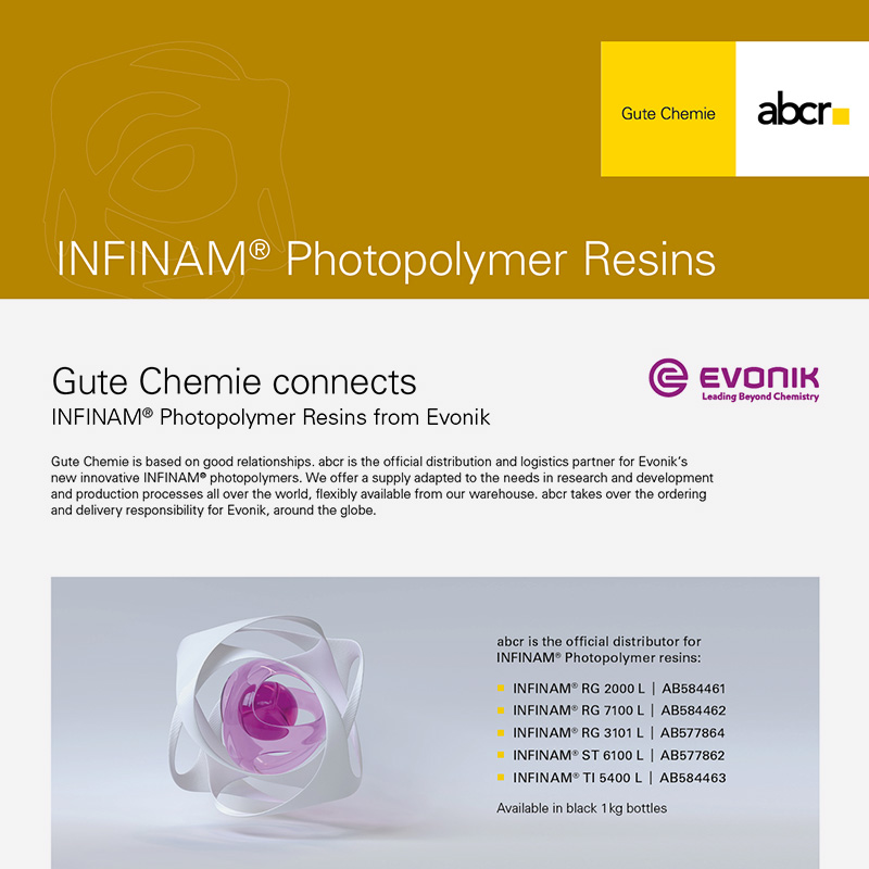 abcr – Evonik INFINAM® Photopolymer Resins